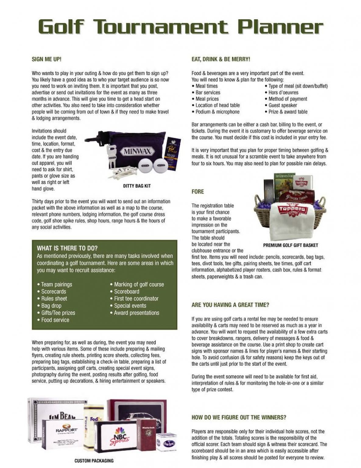 Golf Tournament Planning golf outing planner & tournament planner