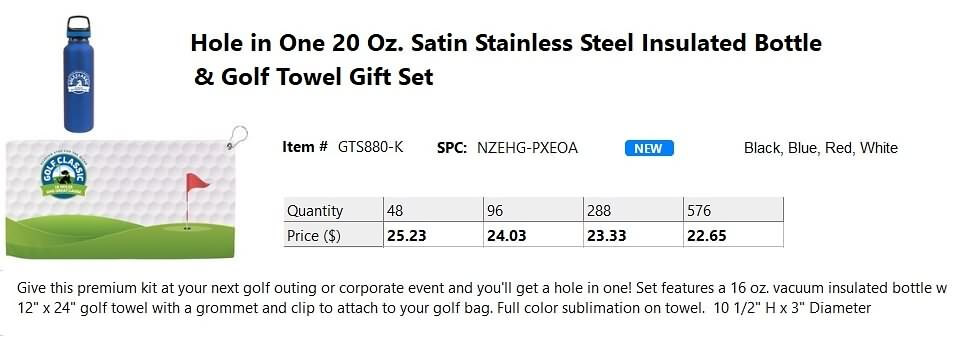 11-insulated-hole-in-one-satin-stainless-steel-golf-tumbler-imprintgolf-sports-bottle-cooler-golf-outing-towel-set